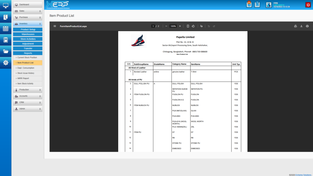 Best Sports Shoe & Footwear Manufacturing Companies ERP Software Source Code